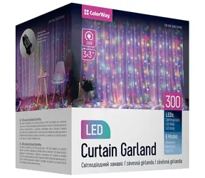 Colorway LED girlanda viacfarebná / LED girlanda / 300 LED / 3 x 3M / vnútorná / 230V