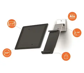Durable WALL PRO strieborná / Držiak tabletu / nástenný / sklopný / otočný 360° / 7-13"