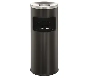 Durable Safe čierna / Odpadkový kôš s popolníkom / okrúhly / 17 l