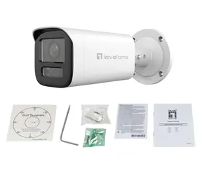 LevelOne FCS-5222 biela / IP kamera / Dome / 2 MP / 4,3x zoom / H.265 / IR 60m / PoE / IP67