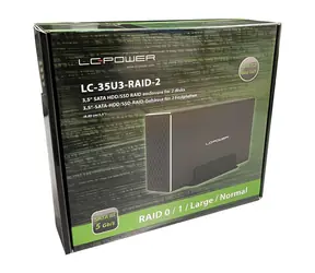 LC-Power LC-35U3-RAID-2 čierna / Box pre 2x 3,5" HDD / SATA / RAID / USB 3.2 Gen 1