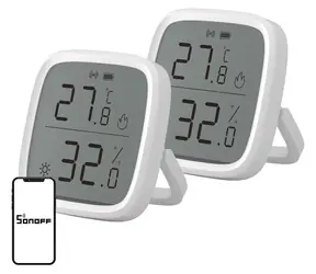 Sonoff SNZB-02D biela, 2 ks / Senzor teploty a vlhkosti / ZigBee 3.0 / LCD displej