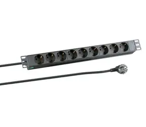 EFB EK622DE.1 čierna / PDU / 19" / 1U / 9x zásuvka / bez vypínača / 2 m / 16 A