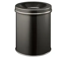 Durable Safe 15 l čierna / Odpadkový kôš / Okrúhly / Samozhášacie hliníkové veko / Oceľové telo