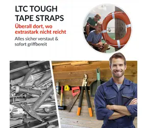 Label the cable Tough Tape Strap biela / Páska na suchý zips / 50 mm / 5 m / vodeodolná