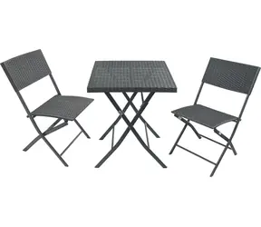 Cattara GRADO 2+1 / Kempingový set stôl a stoličky / PE ratan / kov / nosnosť stola 50 kg