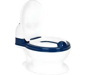 ECOTOYS Detská toaleta bielo-modrá / Nočník / sklápacia doska / odnímateľná nádoba / od 6 mesiacov
