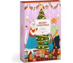 Galison Puzzle Adventný kalendár Mačacie Vianoce