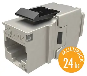 Solarix rýchlozarezávací keystone CAT6A STP 24ks multipack / Keystone / RJ-45 / 10G / tienený