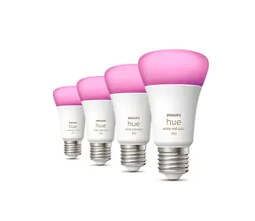Philips Hue WCA E27 A60 4 ks / Inteligentná LED žiarovka / 800 lm / 2200-6500 K / Bluetooth/Zigbee
