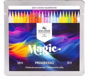 KOH-I-NOOR Progresso Magic 8774 / Pastelky / trojfarebné jadro / 24 ks / plechová krabička