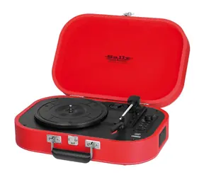Trevi TT 1020 BT červená / Gramofón s priamym náhonom / Bluetooth / USB / Akumulátor