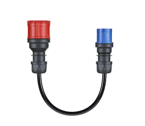 go-e adaptér CH-04-31 CEE16 3F na CEE16 1F čierny / Adaptér / Kempingová zásuvka / Gemini flex, HOME+ 11 kW / Dĺžka 30 cm