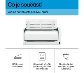 HP ScanJet Pro 4200 s1 biela / Skener / ADF / Duplex / USB 3.0 / A4 / 40/80 str./min