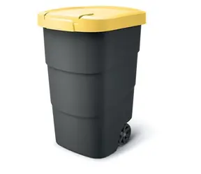 Prosperplast Popolnice Wheeler 95 l antracit, žlté veko / Plast / V 76,2 × Š 49,6 cm