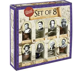 Professor PUZZLE Sada hlavolamov Great Minds: Slávni muži 8v1 / 8 hlavolamov / kov a drevo