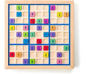 Popular Logická hra Sudoku / Drevené hlavolamy / 81 políčok / vysúvací šuplík / 52 zadaní