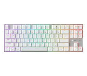 Cherry XTRFY MX 8.2 Pre TMR bielo-strieborná / Herná klávesnica / TKL / magnetické spínače / US Int. layout / bezdrôtová