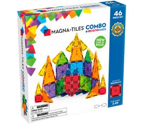 MAGNA-TILES Magnetická stavebnica Combo 46 ks / 20 klasických + 26 microMAGS dielikov