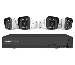 Foscam FNA108E B4 2T čierno-biela / Kamerový set / 8kanálový NVR / 4X kamera / 4K / PoE / 2TB HDD