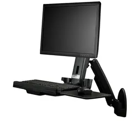 StarTech Nástenný sit-stand držiak monitora čierna / Nástenný držiak monitora / VESA 75x100 / nosnosť 8 kg / rotácia 360°