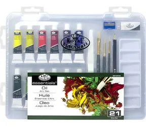 ROYAL & LANGNICKEL Sada olejových farieb 21 dielov / Kreatívna sada / 12 odtieňov / plastový box