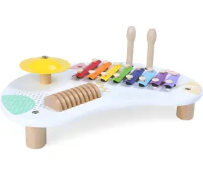 ECOTOYS Sada hudobných nástrojov / Xylofón, rehtačka, činel, paličky / Drevo / od 18 mesiacov