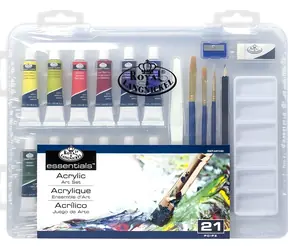 ROYAL & LANGNICKEL Sada akrylových farieb 21 dielov / Kreatívna sada / 12 odtieňov / plastový box