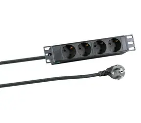 EFB EK631DE.10 čierna / PDU / 10" 1U / 4X CEE 7/3 / 16 A