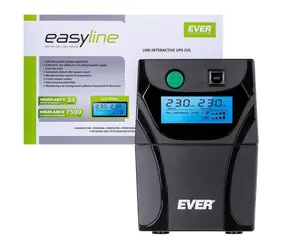 Ever EASYLINE 650 AVR USB / Záložný zdroj UPS / Line-Interactive / 0,65 kVA / 360 W / AVR / USB