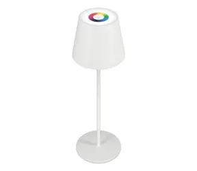 RealPower TableLight 360 biela / Stolná LED lampa / RGB / Akumulátor 1800 mAh / USB nabíjanie / Stmievateľná / 200 lm