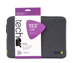 Techair Evo Pre sivá / Púzdro na notebook / 12" - 13,3" / Umelá kožušina, pena, ripstop