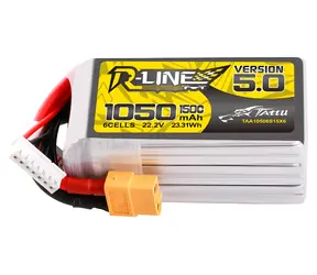 Tattu R-Line 5.0 1050mAh 22,2V 150C / Li-Po akumulátor / 6S / Konektor XT60