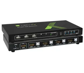 Intellinet KVM prepínač HDMI 4:1 čierna / KVM prepínač / 4K 60Hz / 3x USB 2.0 / diaľkové ovládanie