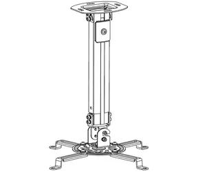Techly Stropný držiak pre projektor strieborná / Držiak pre projektor / 54,5-90 cm / nosnosť 13,5 kg / otočný 360°