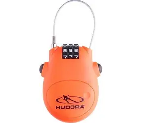 Hudora Lankový zámok na bicykel oranžová / Zámok na bicykel / lankový