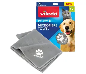 Vileda Pet Pro L sivá / Osuška pre zvieratá / mikrovlákno / 100 x 65 cm