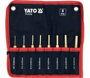 YATO Sada vyrážačov mosadz / 8 ks / 90 mm