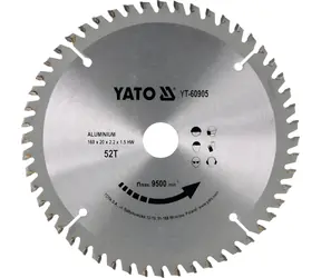 YATO Pílový kotúč na hliník 160 x 20 mm / Pílový kotúč / 52 zubov / šírka rezu 2,2 mm / 9 500 min?
