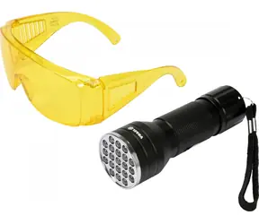 Vorel Sada UV svietidlo s ochrannými okuliarmi / UV svietidlo / 21 LED / 395 nm / hliníkové telo