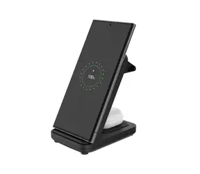FIXED Powerstation Uni čierna / Stojanček s bezdrôtovým nabíjaním / 2v1 / 15W + 5W / USB-C