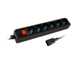 Techly Power Strip IUPS-PCP-6V čierna / Prepäťová ochrana / 6 zásuviek / 16 A / 1,5 m