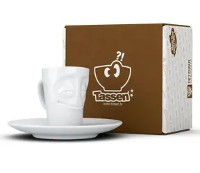 FIFTYEIGHT Espresso hrnček Vergnügt biely