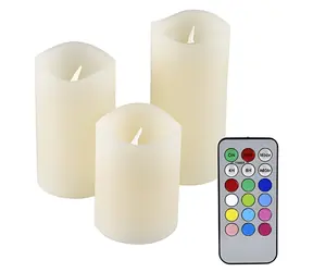 Olympia IOIO biela / LED sviečka / 3 ks / diaľkové ovládanie / časovač / zmena farieb