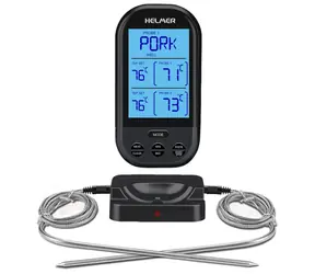 HELMER TM 24 čierny / Kuchynský teplomer / bezdrôtový / 2 sondy / LCD displej / 0-250 °C