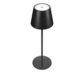 RealPower TableLight 360 čierna / Stolná LED lampa / dobíjacia / stmievateľná / 3000-5000K / IP44