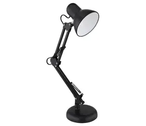 RealPower SL-70 čierna / Stolová lampa / retro design / nastaviteľné rameno / pätica E27 / 40 W