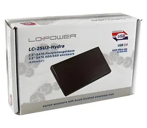 LC Power LC-25U3-Hydra čierna / Box pre 2,5" HDD / SATA III / USB 3.0 / hliníkové telo