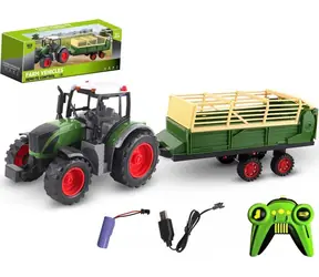 Madej RC traktor s prívesom / Hračka / diaľkové ovládanie / USB nabíjanie