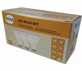 Okko LED žiarovka GU10 / Žiarovka / 6W / 3000K / 450lm / 3 ks